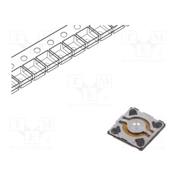 10 pcs : EVQP6LB55 - Microswitch TACT, SPST, Pos: 2, 0.02A/15VDC, SMT, 4.1x4.1x0.35mm