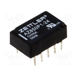10 pcs : AZ850P1-24 - Relay: electromagnetic, DPDT, Ucoil: 24VDC, 1A, 0.5A/125VAC, PCB