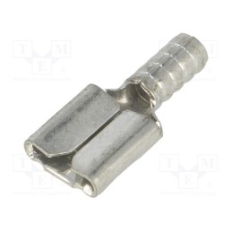 10 pcs : 8275 - Terminal: flat, 6.4mm, 0.8mm, female, crimped, for cable, straight