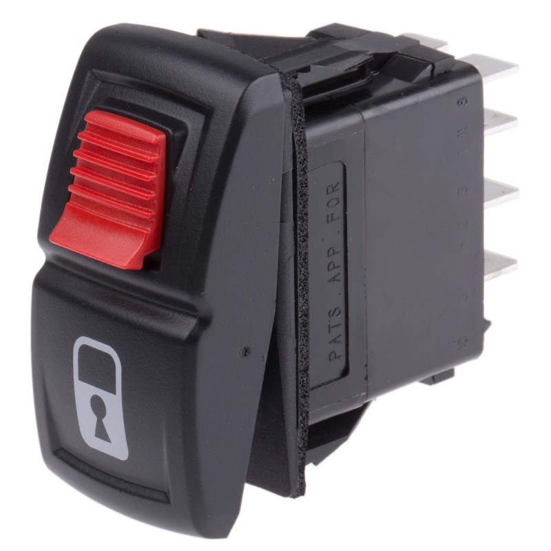 1 pcs - Carling Technologies Illuminated DPST, On-(On) Rocker Switch Panel Mount