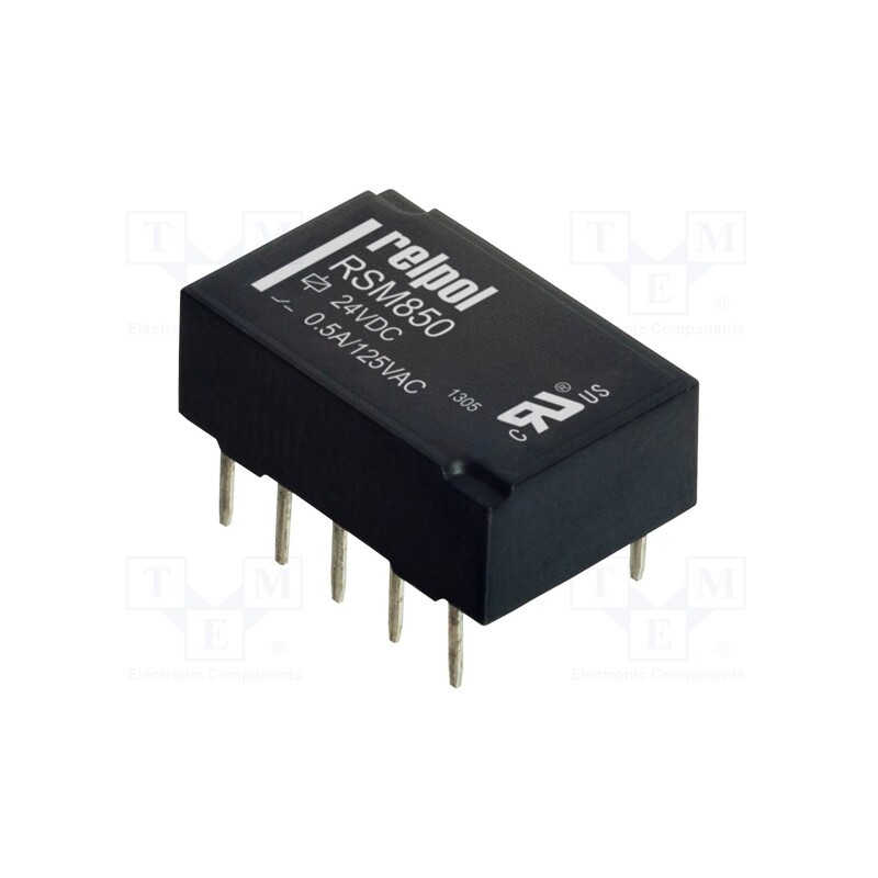 10 pcs : RSM850-6112-85-1024 - Relay: electromagnetic, DPDT, Ucoil: 24VDC, 2A, 0.5A/125VAC, THT