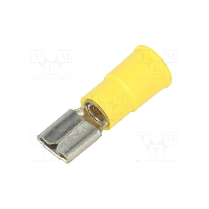 10 pcs : 8280 - Terminal: flat, 6.4mm, 0.8mm, female, crimped, for cable, insulated