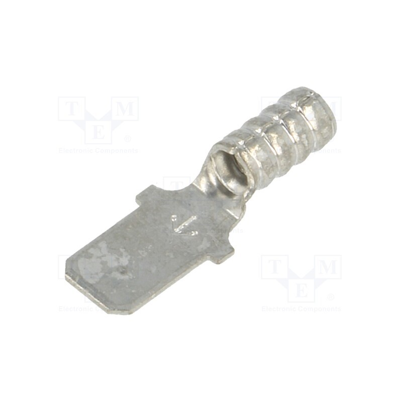 10 pcs : 8281 - Terminal: flat, 4.8mm, 0.5mm, male, crimped, for cable, straight
