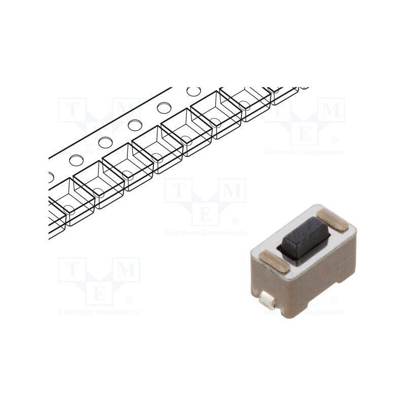10 pcs : 147873-2 - Microswitch TACT, SPST-NO, Pos: 2, 0.05A/24VDC, SMT, none, 1.8N