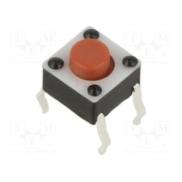 10 pcs : TL1105AF100Q - Microswitch TACT, SPST-NO, Pos: 2, 0.05A/12VDC, THT, 0.98N, 6x6x4mm