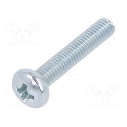 500 pcs : 1154303 - Screw, M3x16, 0.5, Head: cheese head, Phillips, PH1, steel, zinc