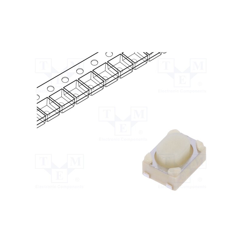 10 pcs : SKRPABE010 - Microswitch TACT, SPST, Pos: 2, 0.05A/16VDC, SMT, 1.6N, 2.6mm, grey