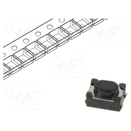 10 pcs : PTS810SJM250SMTR LFS - Microswitch TACT, SPST-NO, Pos: 2, 0.05A/16VDC, SMT, none, 1.6N