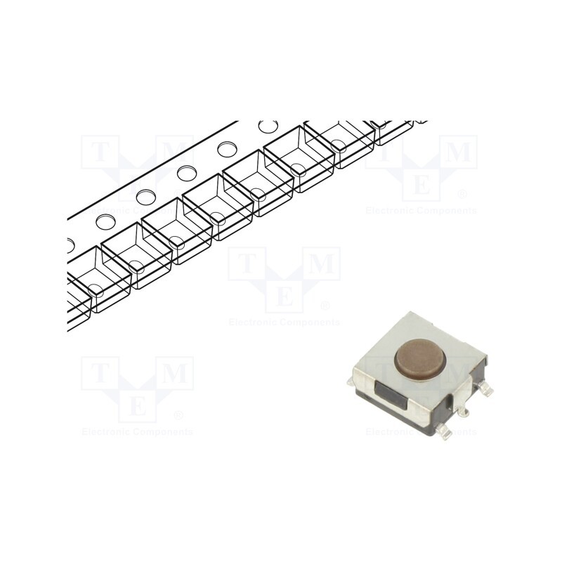 10 pcs : 1-1437565-8 - Microswitch TACT, SPST-NO, Pos: 2, 0.05A/24VDC, SMT, none, 2.6N
