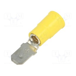 10 pcs : 8290 - Terminal: flat, 6.4mm, 0.8mm, male, crimped, for cable, insulated
