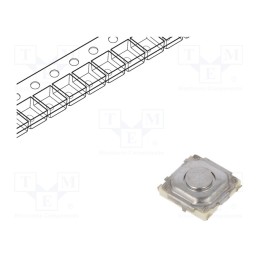 10 pcs : EVQPT5A15 - Microswitch TACT, SPST, Pos: 2, 0.02A/15VDC, SMT, none, 1.6N, 1.5mm