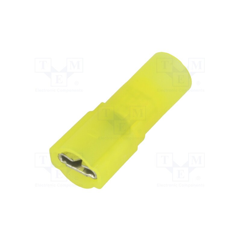 10 pcs : 8295 - Terminal: flat, 6.4mm, 0.8mm, female, crimped, for cable, insulated