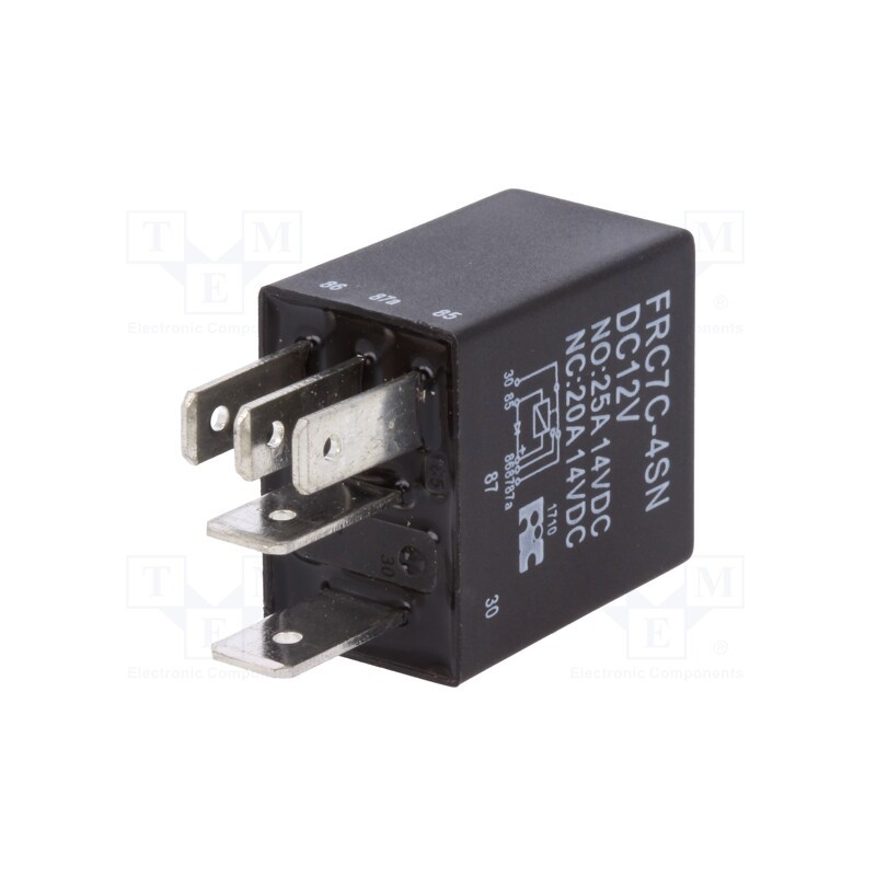 10 pcs : FRC7C-4SN DC12V - Relay: electromagnetic, SPDT, Ucoil: 12VDC, 25A, automotive, socket