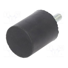 10 pcs : DVA.4-25-30-M6-18-70 - Vibroisolation foot, Ø: 25mm, H: 30mm, Shore hardness: 70±5, 470N