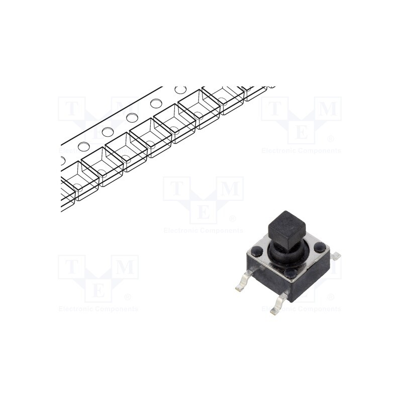 10 pcs : TL3301SPF160QG - Microswitch TACT, SPST-NO, Pos: 2, 0.05A/12VDC, SMT, none, 1.57N