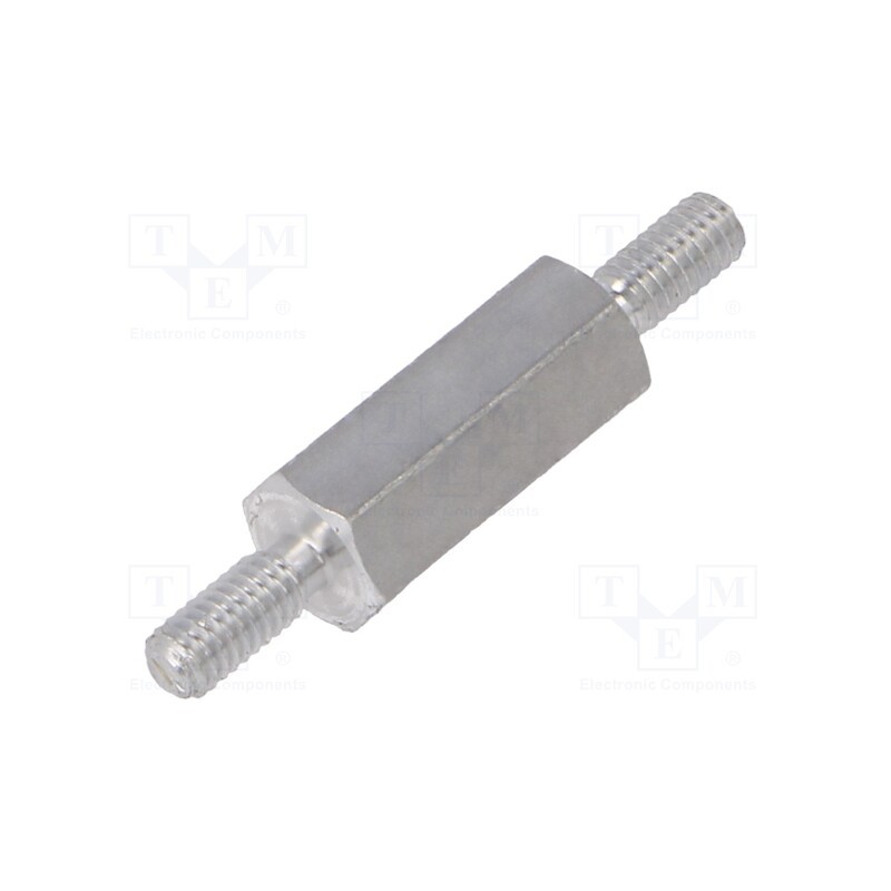 50 pcs : 432X12 - Screwed spacer sleeve, 12mm, Ext.thread: M2,5, hexagonal