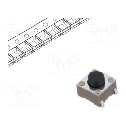 10 pcs : TL3301AF160QJ - Microswitch TACT, SPST-NO, Pos: 2, 0.05A/12VDC, SMT, none, 1.57N