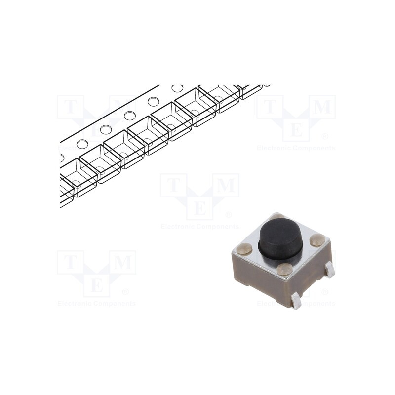 10 pcs : TL3301AF160QJ - Microswitch TACT, SPST-NO, Pos: 2, 0.05A/12VDC, SMT, none, 1.57N