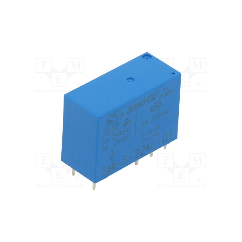 10 pcs : SMI-S-224L - Relay: electromagnetic, DPDT, Ucoil: 24VDC, Icontacts max: 8A, THT