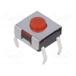 10 pcs : DTSHW6-9R-B - Microswitch TACT, SPST-NO, Pos: 2, 0.05A/12VDC, THT, none, 2.6N