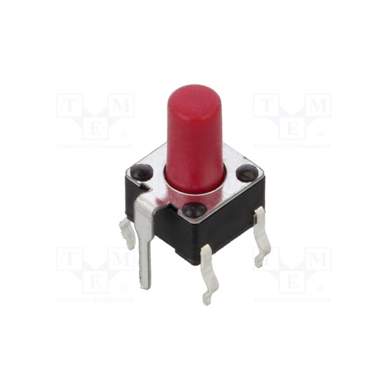 10 pcs : TLE1105BF250Q - Microswitch TACT, SPST, Pos: 2, 0.05A/12VDC, SMD, none, 2.45N, 5.9mm
