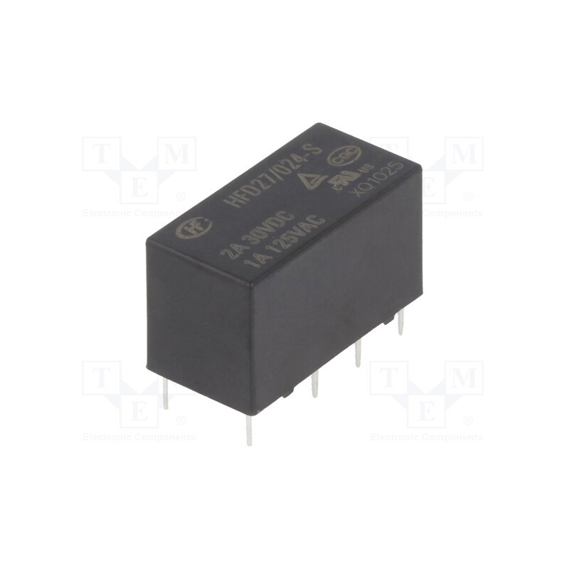 10 pcs : HFD27/024-S - Relay: electromagnetic, DPDT, Ucoil: 24VDC, 2A, 1A/125VAC, 2A/30VDC