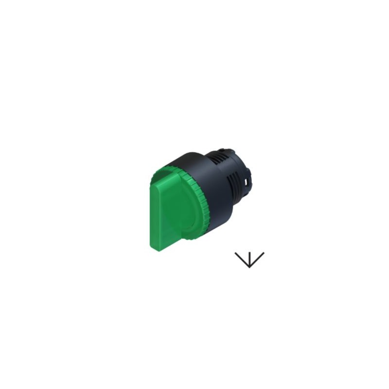 1 pcs - RS PRO 3 Position Selector Switch Head, 22.5mm Cutout, Green Handle