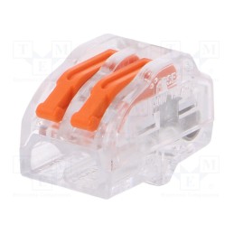 20 pcs : 85122000 - Quick splice, spring clamp, 0.2÷4mm2, 450V, 32A, for cable, ways: 1