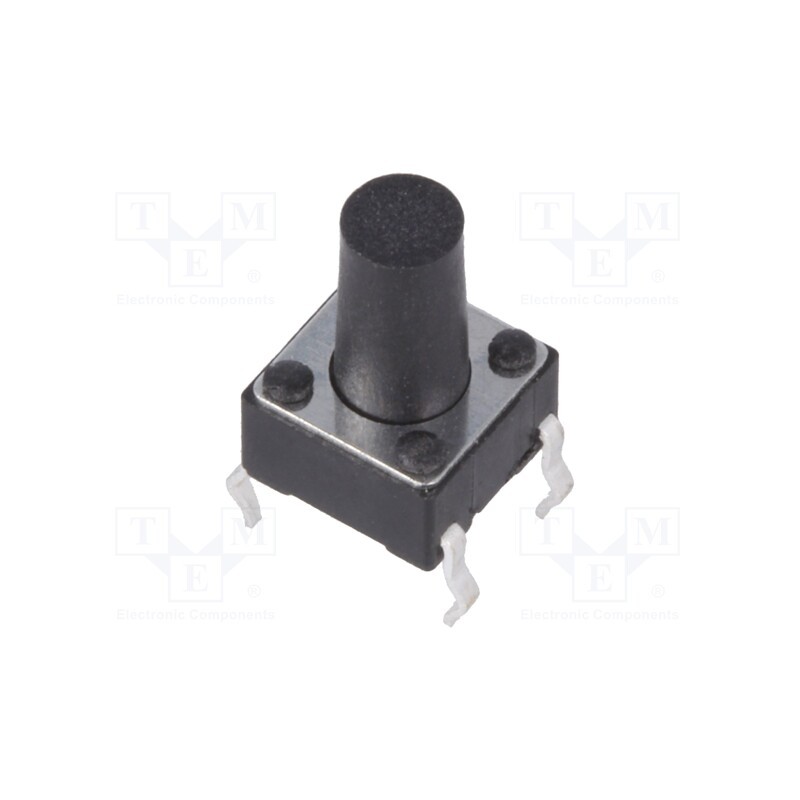 50 pcs : - Microswitch TACT, SPST-NO, Pos: 2, 0.05A/12VDC, THT, none, 1N, 6x6mm