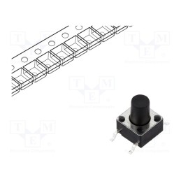 10 pcs : 1301.9318.24 - Microswitch TACT, SPST-NO, Pos: 2, 0.05A/12VDC, SMT, none, 1.6N