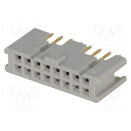 10 pcs : 8516-4500PL - Socket, IDC, female, PIN: 16, straight, THT, gold-plated, 3A, 2.54mm