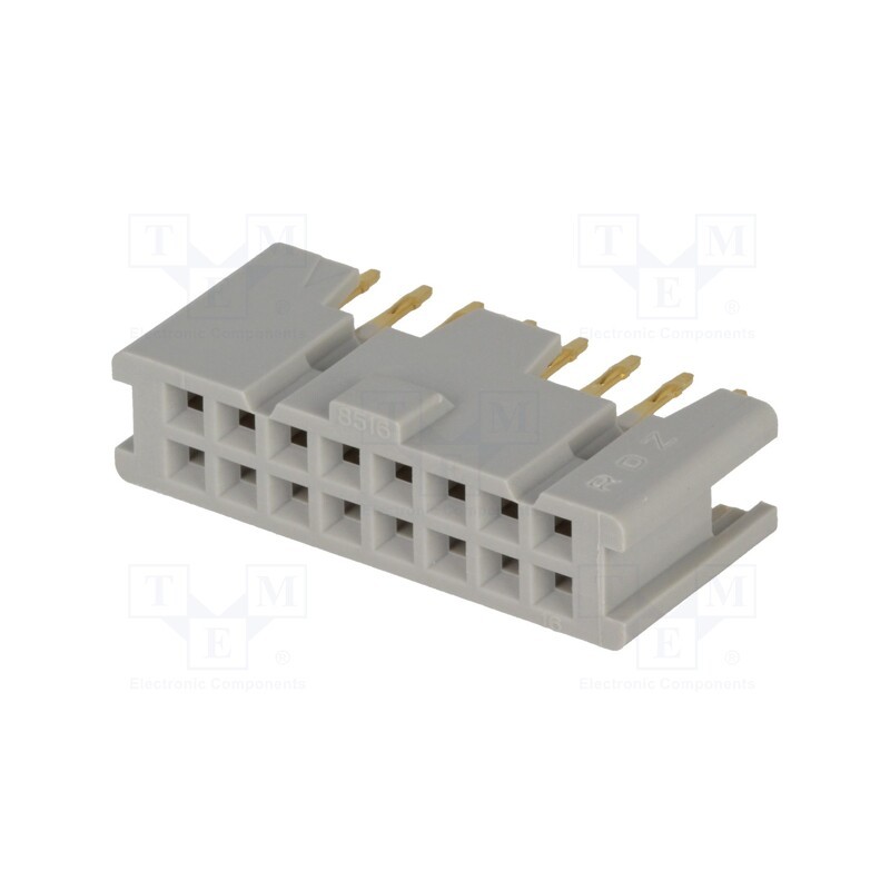 10 pcs : 8516-4500PL - Socket, IDC, female, PIN: 16, straight, THT, gold-plated, 3A, 2.54mm