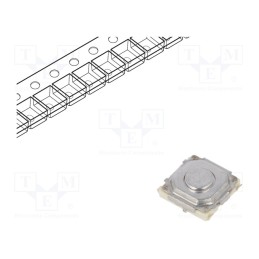 10 pcs : EVQPT9A15 - Microswitch TACT, SPST, Pos: 2, 0.02A/15VDC, SMT, none, 1.6N, 1.5mm