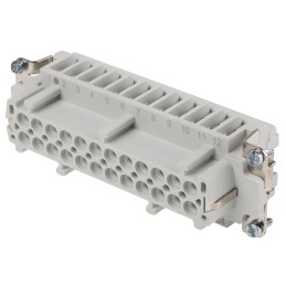 1 pcs - Epic Contact Heavy Duty Power Connector Insert, 16A, Female, H-BE Series, 24 Contacts