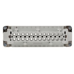 1 pcs - Epic Contact Heavy Duty Power Connector Insert, 16A, Female, H-BE Series, 24 Contacts