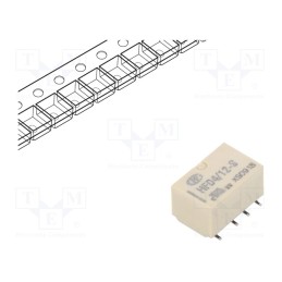 10 pcs : HFD4/12-SR - Relay: electromagnetic, DPDT, Ucoil: 12VDC, 2A, 0.5A/125VAC, PCB