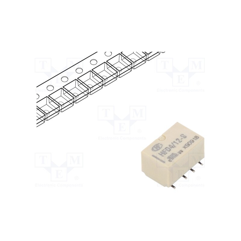 10 pcs : HFD4/12-SR - Relay: electromagnetic, DPDT, Ucoil: 12VDC, 2A, 0.5A/125VAC, PCB