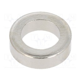 50 pcs : 3110/6,2X03 - Spacer sleeve, 3mm, cylindrical, brass, nickel, Out.diam: 10mm