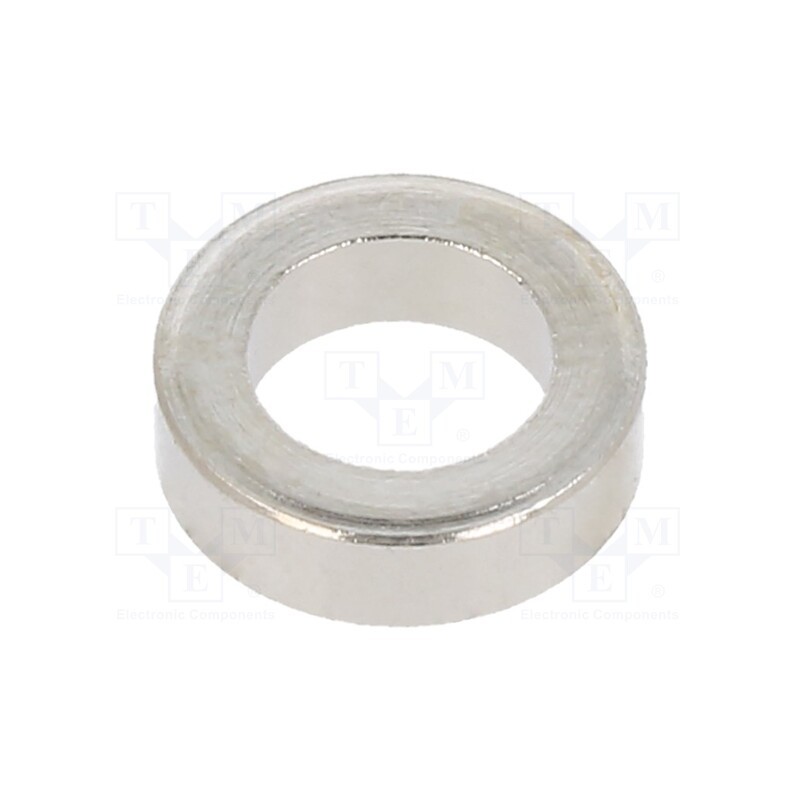 50 pcs : 3110/6,2X03 - Spacer sleeve, 3mm, cylindrical, brass, nickel, Out.diam: 10mm