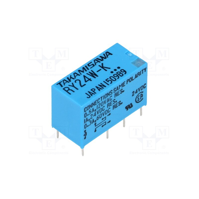 10 pcs : RY-24W-K - Relay: electromagnetic, DPDT, Ucoil: 24VDC, 1A, 0.5A/120VAC, PCB