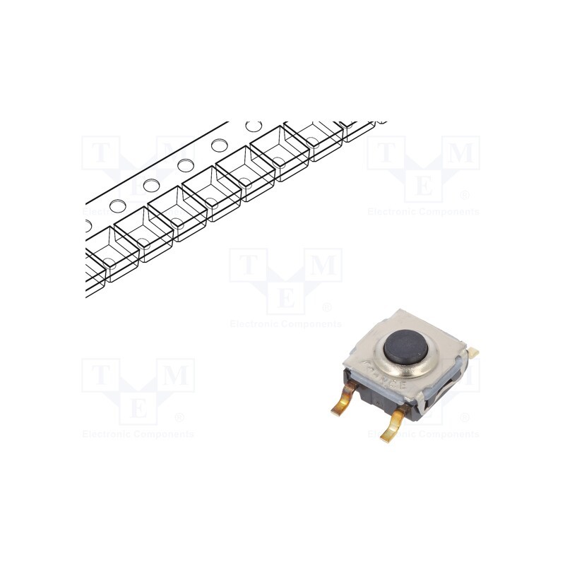 10 pcs : KSC351G LFS - Microswitch TACT, SPST-NO, Pos: 2, 0.05A/32VDC, SMT, none, 5N, 3.5mm