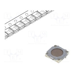 10 pcs : EVQPLBA08 - Microswitch TACT, SPST, Pos: 2, 0.02A/15VDC, SMT, none, 1N, 0.8mm