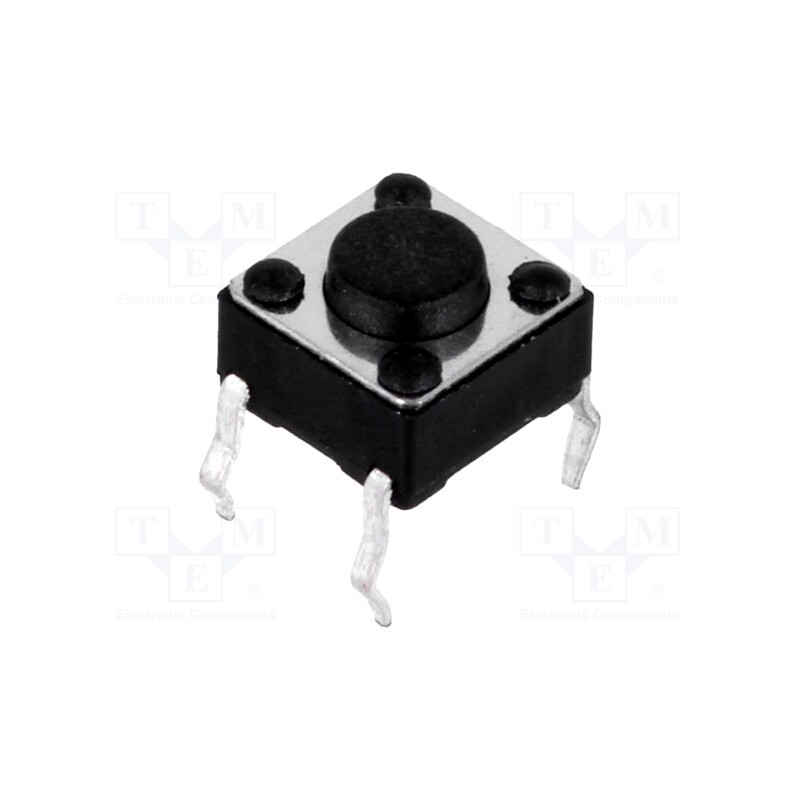50 pcs : - Microswitch TACT, SPST-NO, Pos: 2, 0.05A/12VDC, THT, none, 1N, 6x6mm