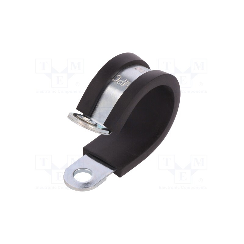 10 pcs : LKD12012 - Fixing clamp, ØBundle : 20mm, W: 12mm, steel, Cover material: EPDM