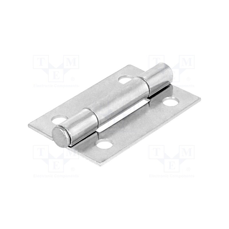 10 pcs : 3.ST37.001 - Hinge, Width: 26mm, zinc-plated steel, natural, H: 40mm, Holes no: 4