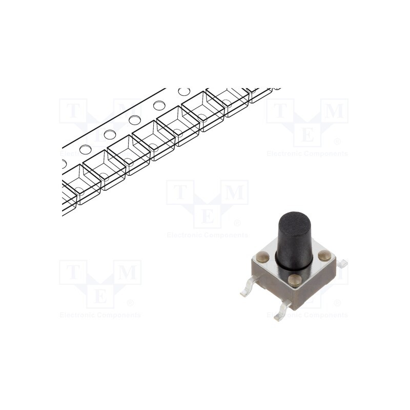 10 pcs : TL3301PF160QG - Microswitch TACT, SPST-NO, Pos: 2, 0.05A/12VDC, SMT, none, 1.57N