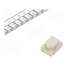 10 pcs : TL3365AF180QG - Microswitch TACT, SPST, Pos: 2, 0.05A/12VDC, SMD, none, 1.77N, brown