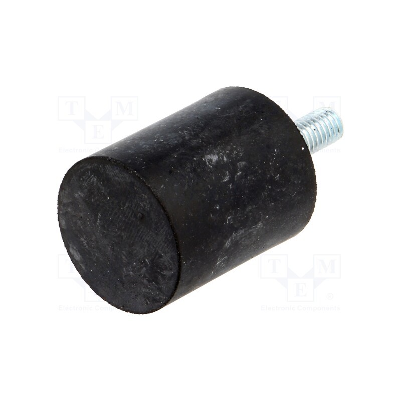 10 pcs : DVA.4-25-30-M6-18-55 - Vibroisolation foot, Ø: 25mm, H: 30mm, Shore hardness: 55±5, 509N
