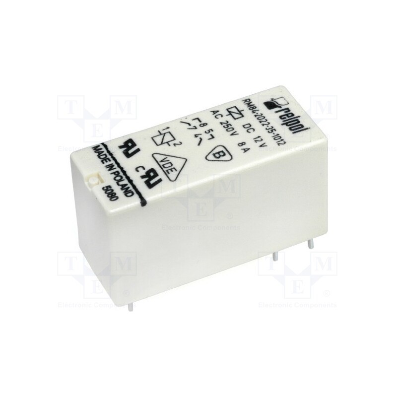 10 pcs : RM84-2022-35-1012 - Relay: electromagnetic, DPST-NO, Ucoil: 12VDC, 8A, 8A/250VAC, PCB