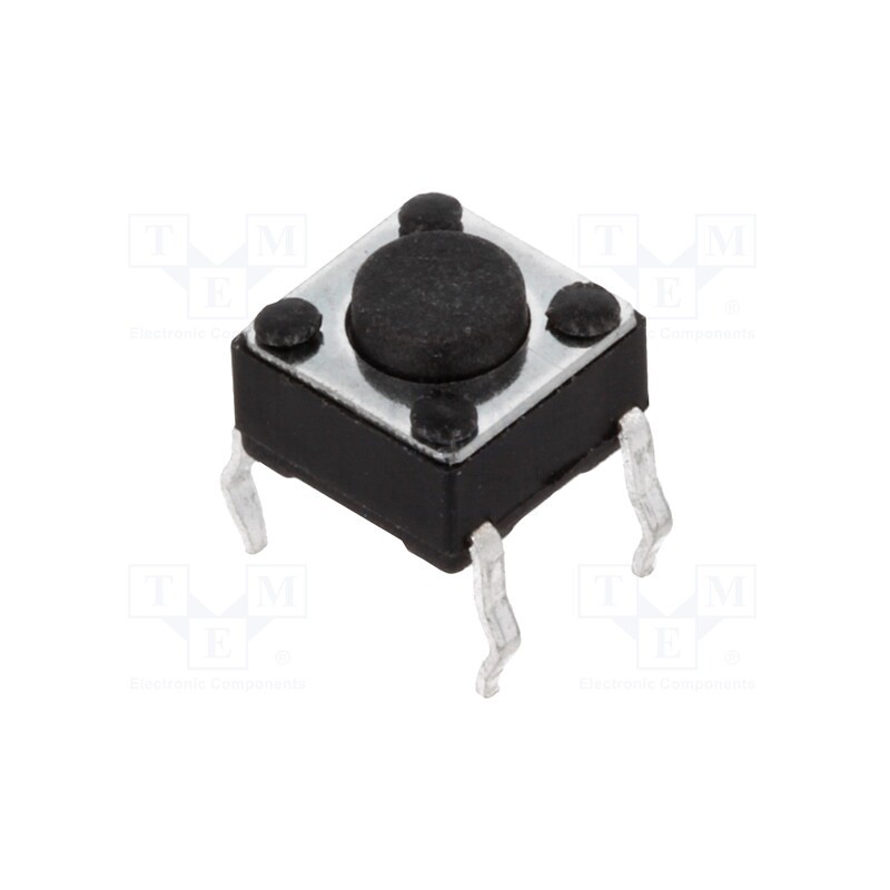 50 pcs : - Microswitch TACT, SPST-NO, Pos: 2, 0.05A/12VDC, THT, none, 2.5N